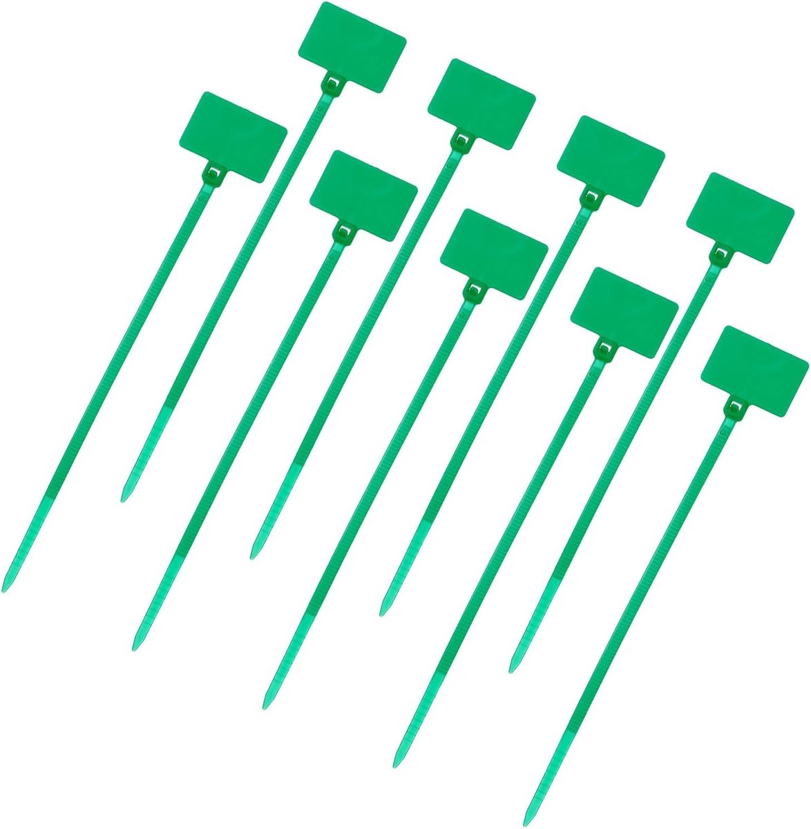 100 stuks kabeletiketten markers, nylon kabelbinders, 6,3 inch, zelfblokkerende draadetiketten, beschrijfbaar, voor organisatie van markeringen, groen