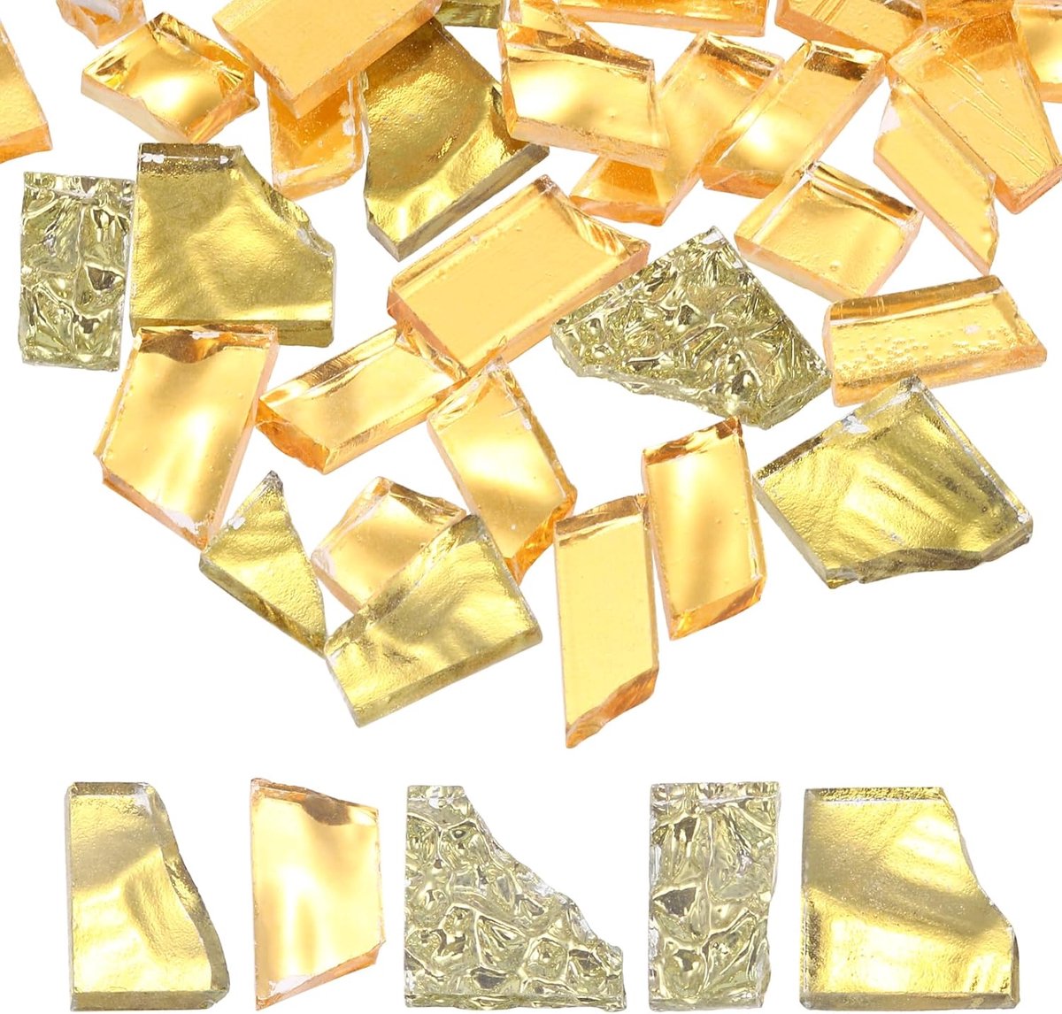 Mozaïektegels 100 g / 0,2 LB onregelmatig gekleurd glas bladeren gebroken mozaïek stukken tegels accessoires kit groothandel voor doe-het-zelf kunst handwerk gouden