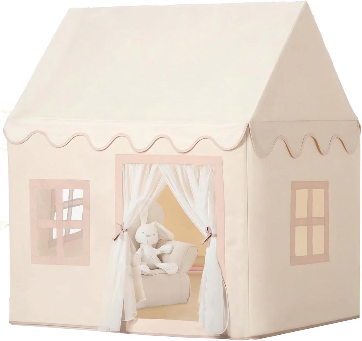 Kindertent Met Mat: Grote Speeltent Voor Binnen En Buiten, Draagbare Tipi Voor Meisjes En Jongens, Speelhuisje Met Krans van kwasten, Verjaardag En Kerstcadeau Vanaf 3 Jaar