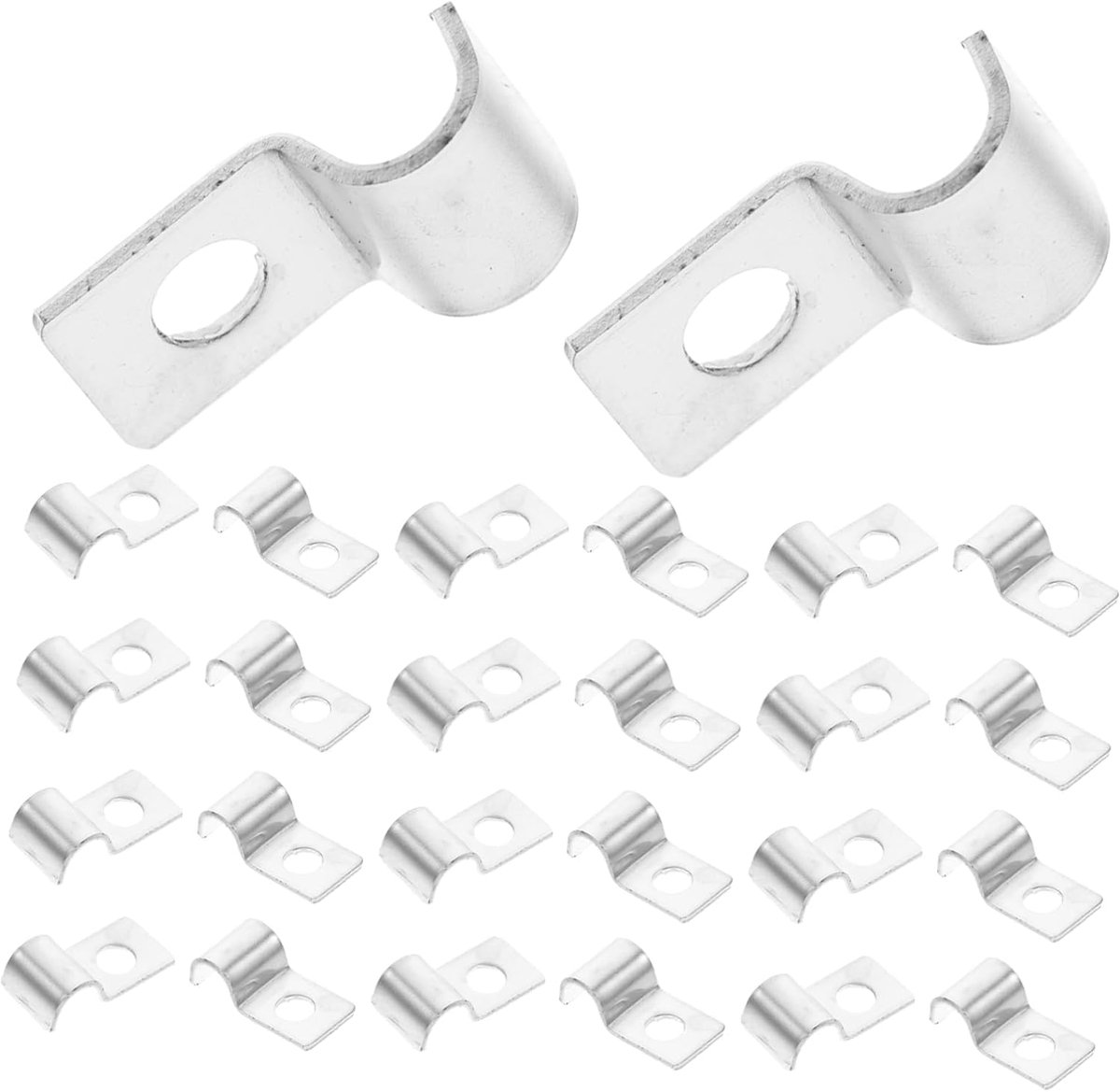 50 stuks metalen buisklemmen, vaste slangklem, wandkabelklem met een gat, slangklemmen voor kabels en slangen, Ø 6-7 mm