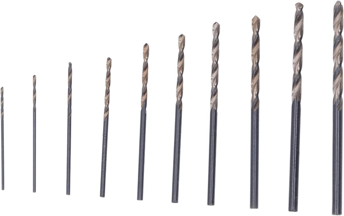 Veiyi 10 stuks houtboren 3 mm tot 0,8 mm, mini-boor, houtboor, geschikt voor boorbehoeften in een groot aantal materialen