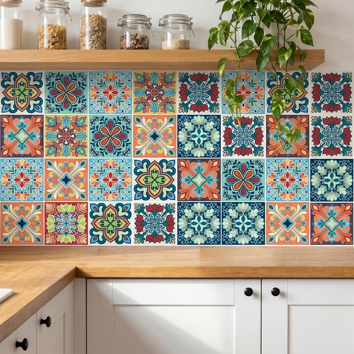 Tegelstickers, Af te pellen en te plakken Patchwork Vinyl voor Achterwand, Trappen & Meubels