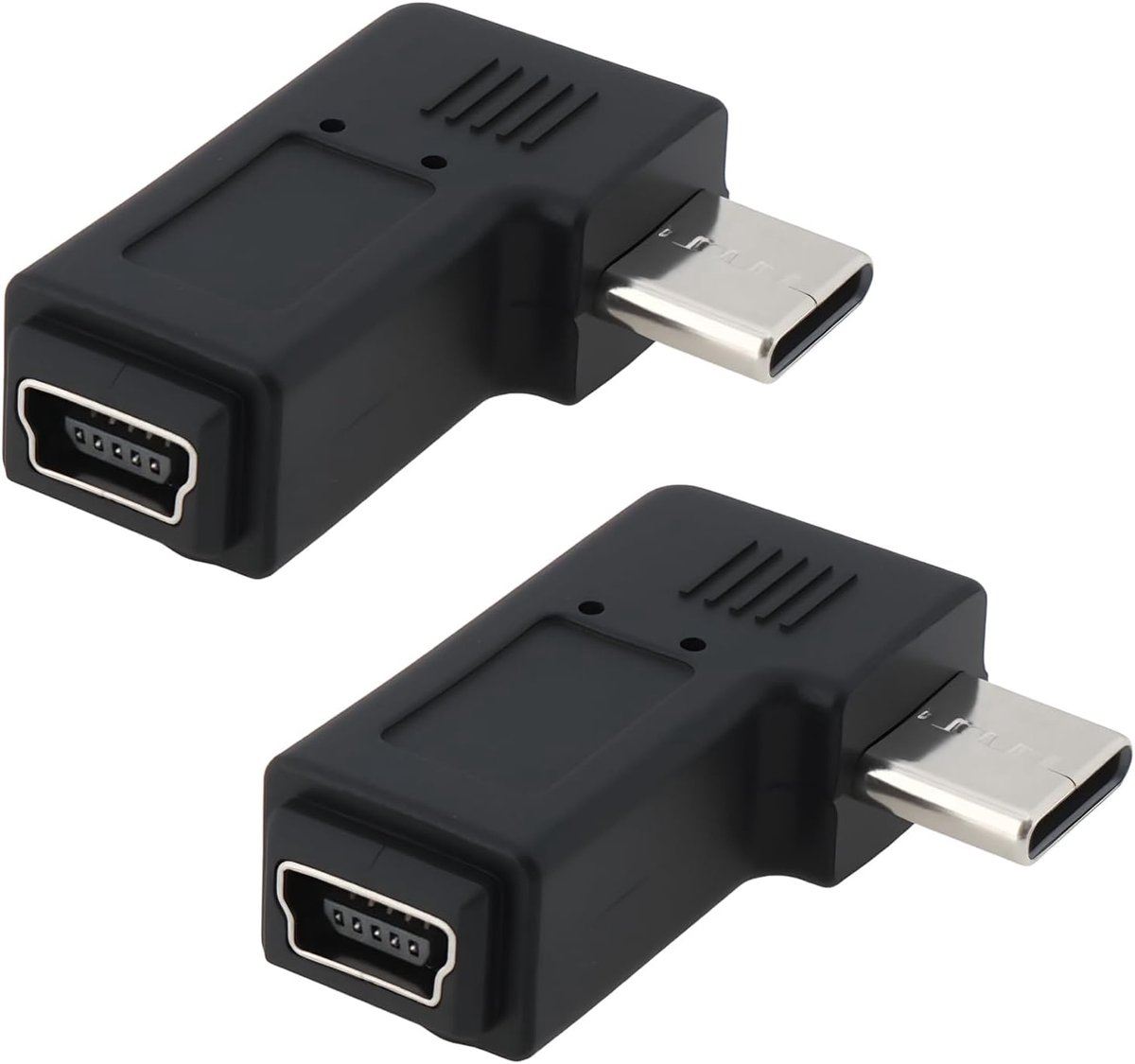 2x Type-C Mannelijk naar Mini USB Vrouwelijk Adapter Converter voor het Opladen van Gegevensoverdracht in krappe Ruim