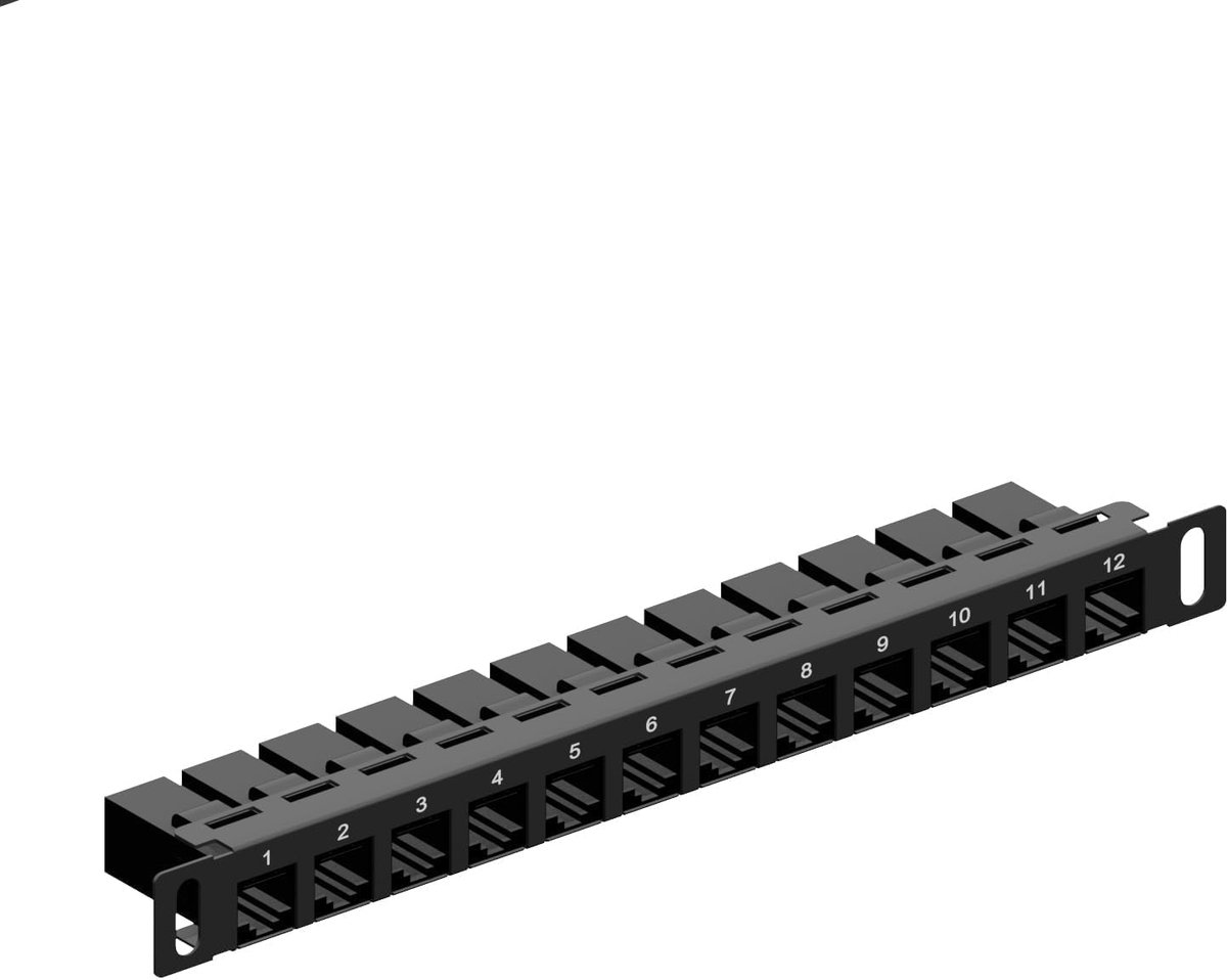 12-poorts patchpaneel, 0,5U CAT6 netwerkpatchpaneel voor DeskPi RackMate T1/T0/T2 Rack Mount en 10 inch Server Rack/Netwerkkast