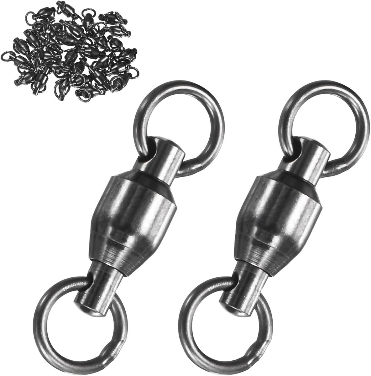 Wartels, 4 # 0,91 inch (23 mm) roestvrijstalen lokken leaderlijnconnector voor vissen/zoutwater/zoetwater, gelaste ring met hoge sterkte [zwart]