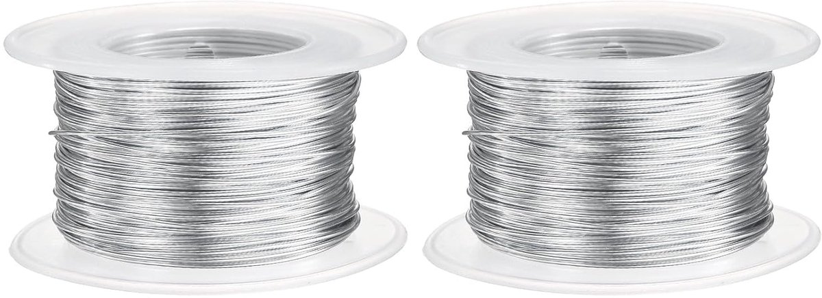Draad, 2 stuks, 20 gauge aluminiumdraad, 0,8 mm x 30 m (D x l), flexibele flexibele metalen sieradendraad, bloemendraad voor het maken van sieraden, modelleren, knutselen