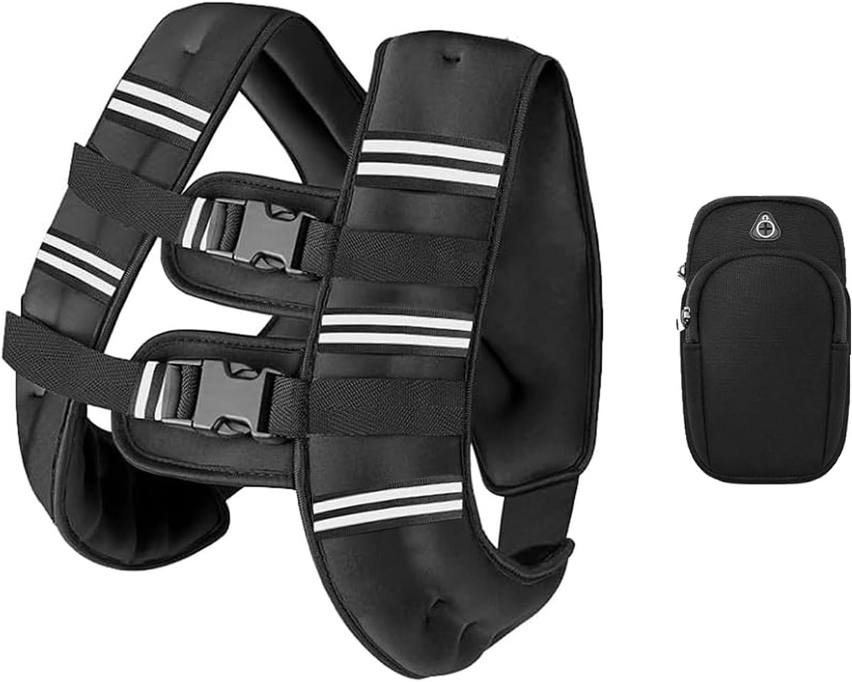 Gewichtsvest voor dames en heren, 5,4 kg gewichtsvest met reflecterende strepen voor workout, krachttraining, hardlopen, fitness, spieropbouw, gewichtsverlies, gewichtheffen