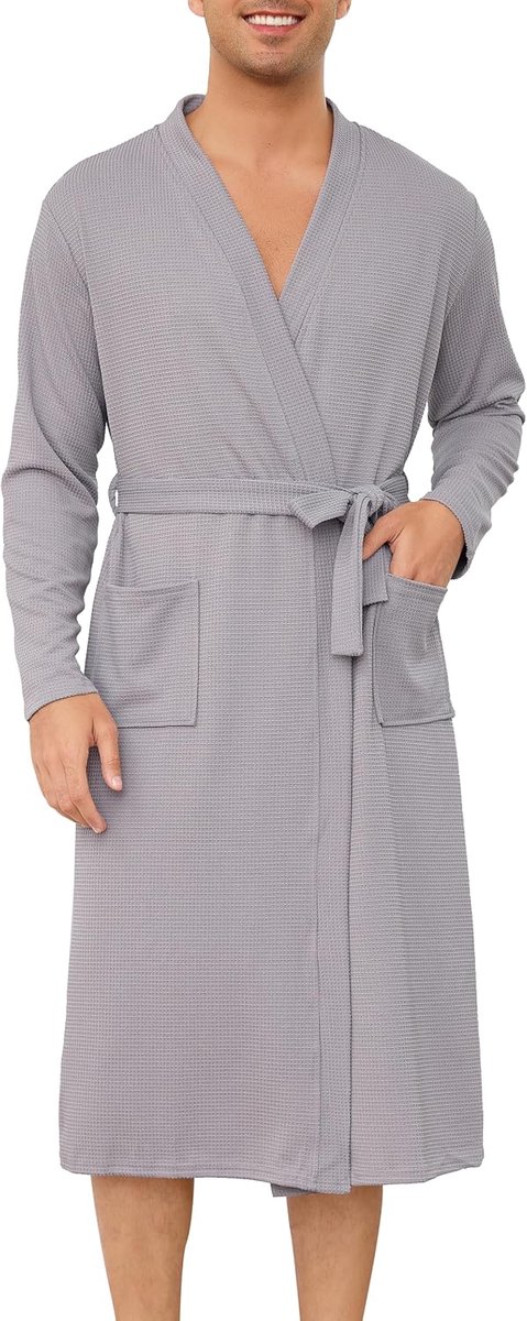 Heren ochtendjassen wafelgewaden katoen zachte luxe badjas lichtgewicht loungewear nachtkleding spa en hotel S-3XL