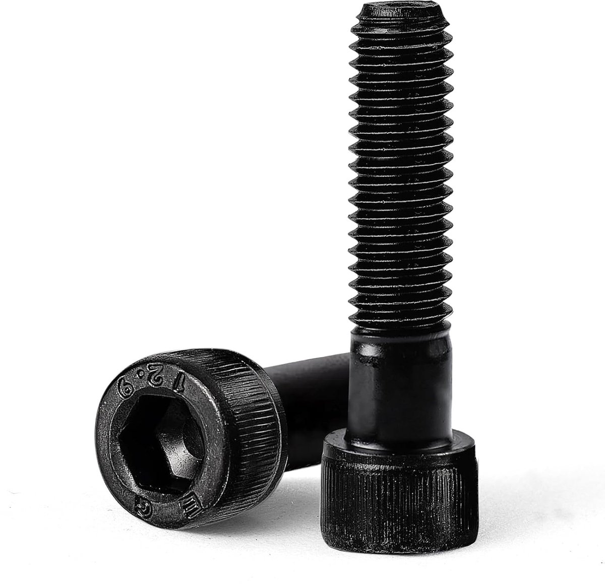 10 stuks M8 x 45 mm cilinderbouten met binnenzeskant, 12,9 graden koolstofstaal, binnenzeskant schroeven, halfschroefdraad, DIN 912, zwart oxide