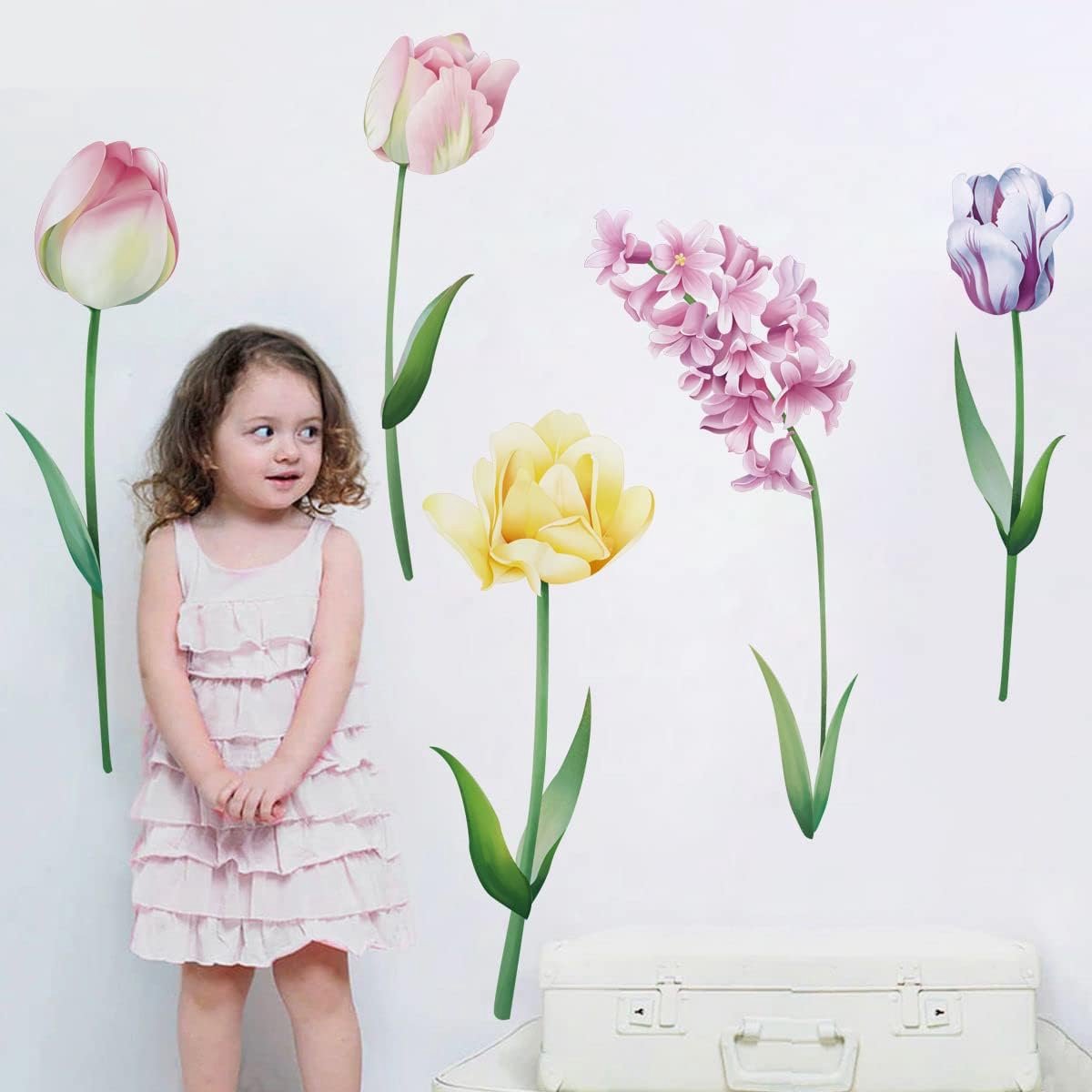 Grote Bloem Muurkunst Stickers Tulp Bloemen Muurstickers Slaapkamer Woonkamer Kinderen Baby Kwekerij Huisdecoratie