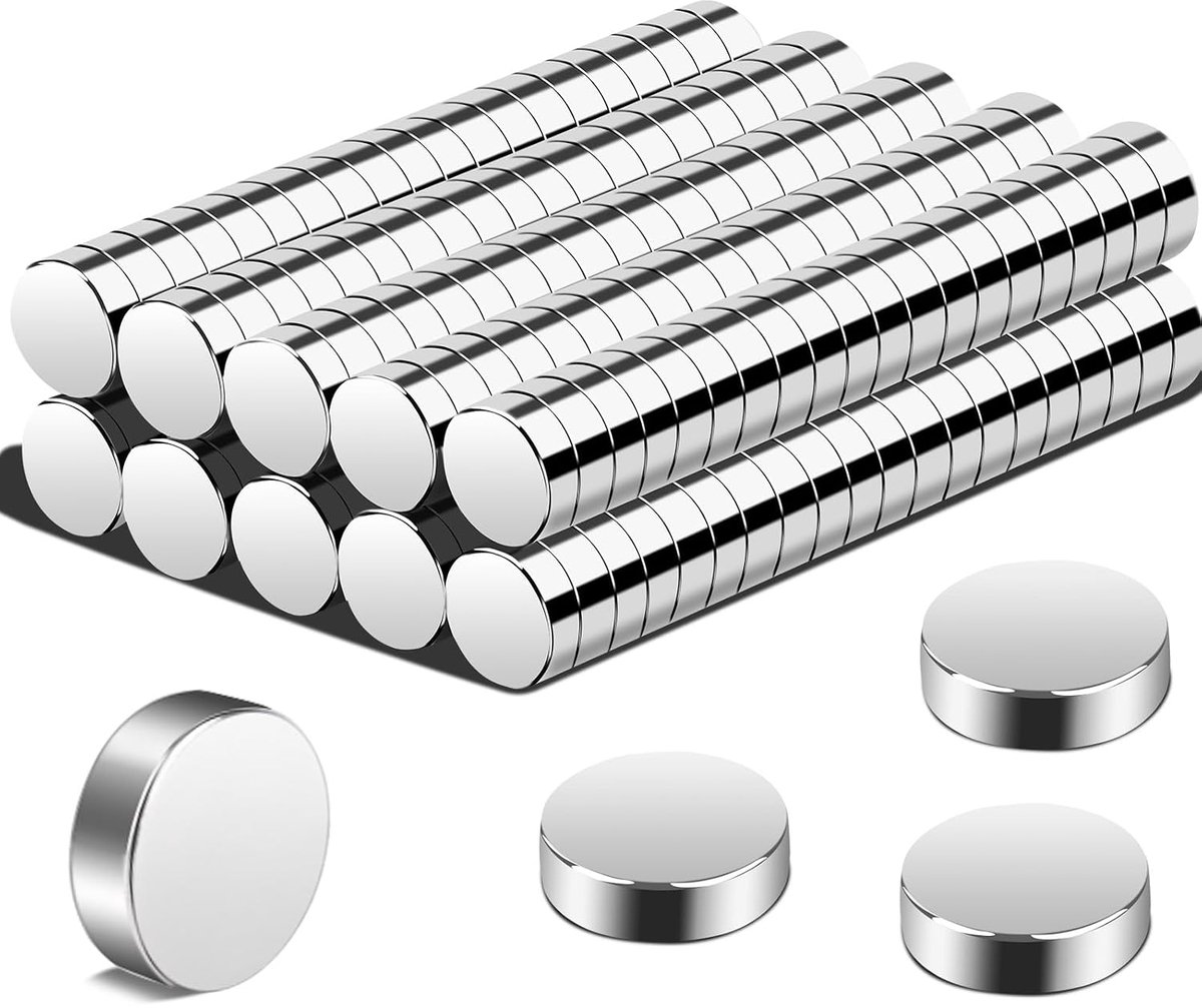 CI Set van 200 sterke neodymium koelkastmagneten, 6 x 2 mm, rond, voor foto, prikbord, handwerk, fidget-magneten