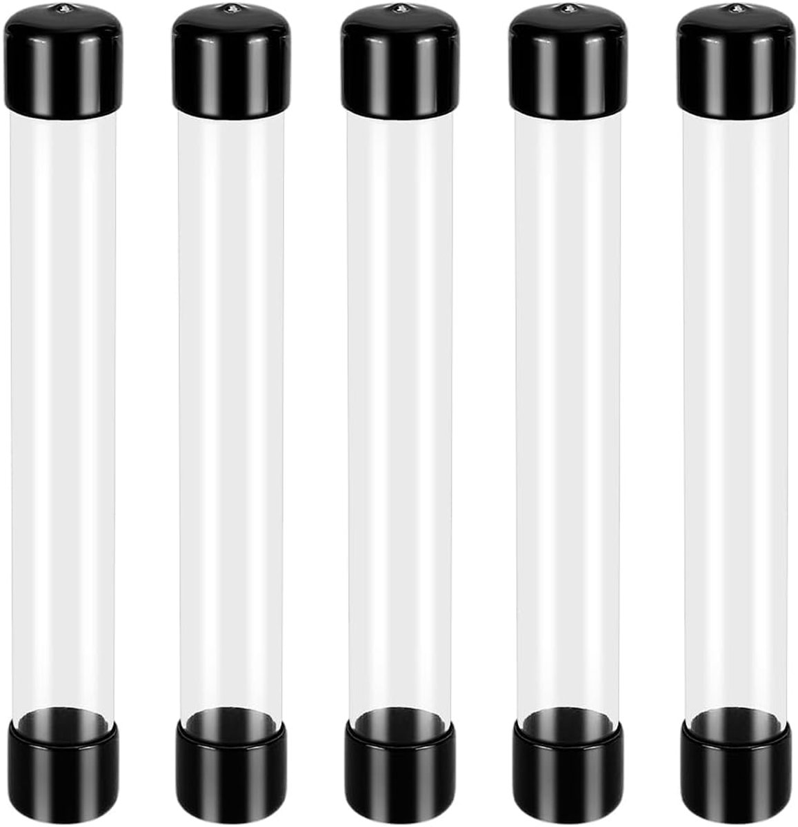 Plastic buis met doppen, 8 inch/205 mm lengte ronde plastic buis, ID 0,91 inch draagbare opbergbuis polycarbonaat buis voor wierookstokjes kralen item opslag