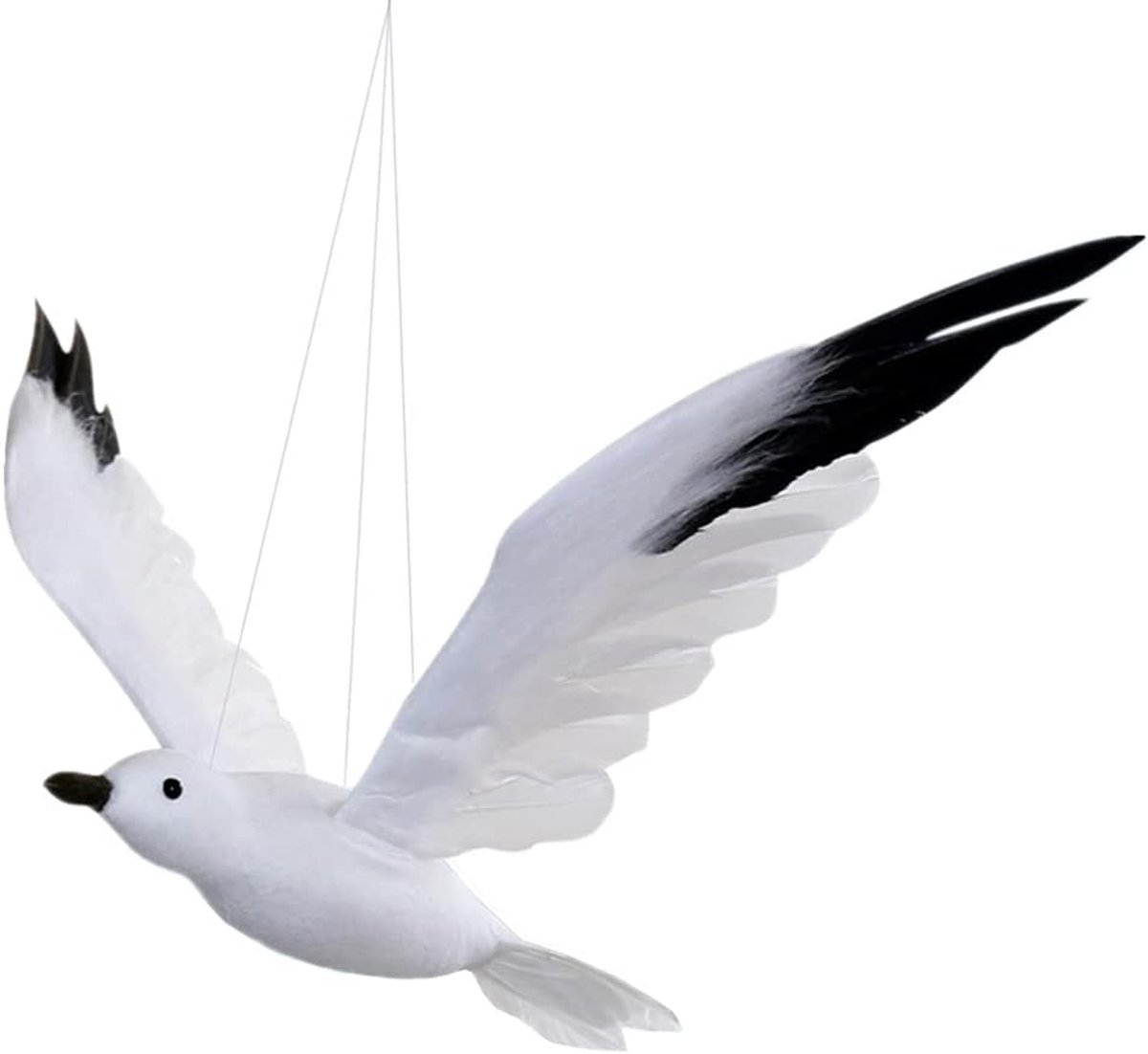 Hangende meeuwendecoratie, vliegende vogel, mobiel schuim, witte vogel, hangende versiering voor plafond, kinderkamer, tuin, balkon, feest, bruiloft, meeuw, decoratie, maat L