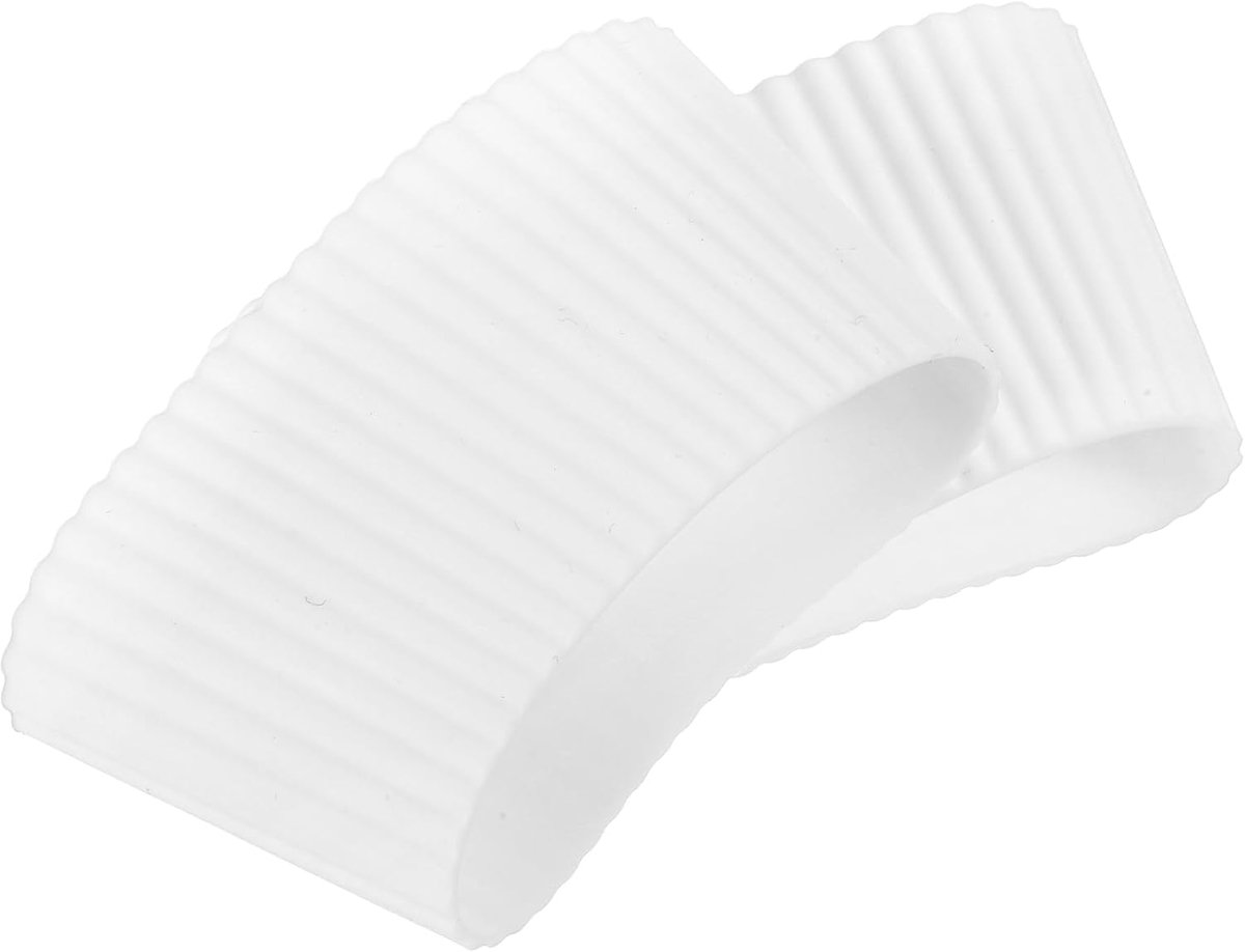2 stuks 8 cm siliconen mouwen voor kopjes, antislip voor koffiekopjes, hittebestendige isolerende kopafdekkingen, wit