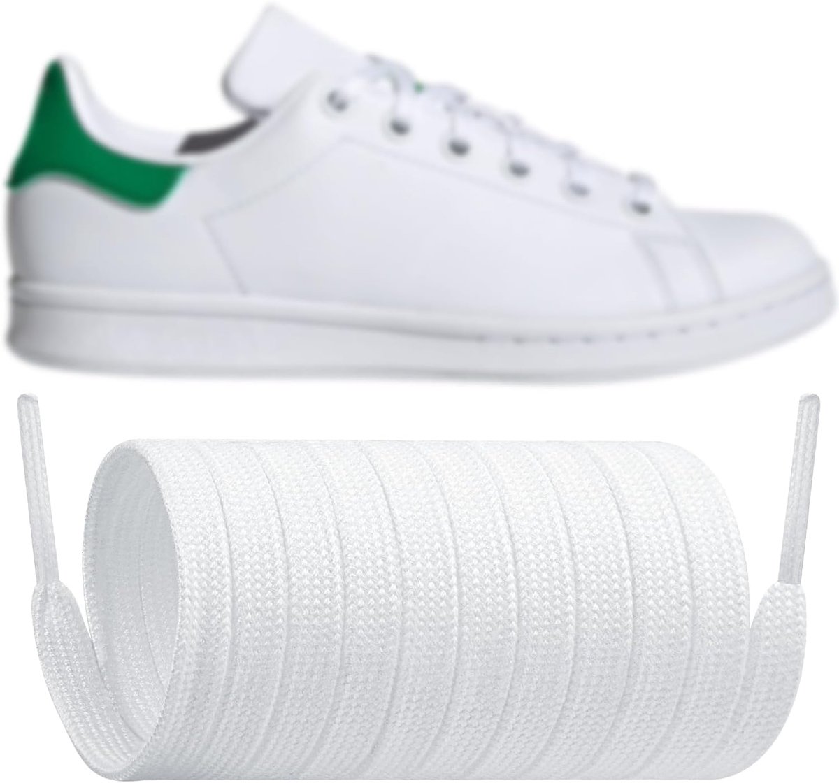 Veters voor Adidas Stan Smith Sneakers, Platte Brede Vervangende Laces Schoenveters Shoelaces