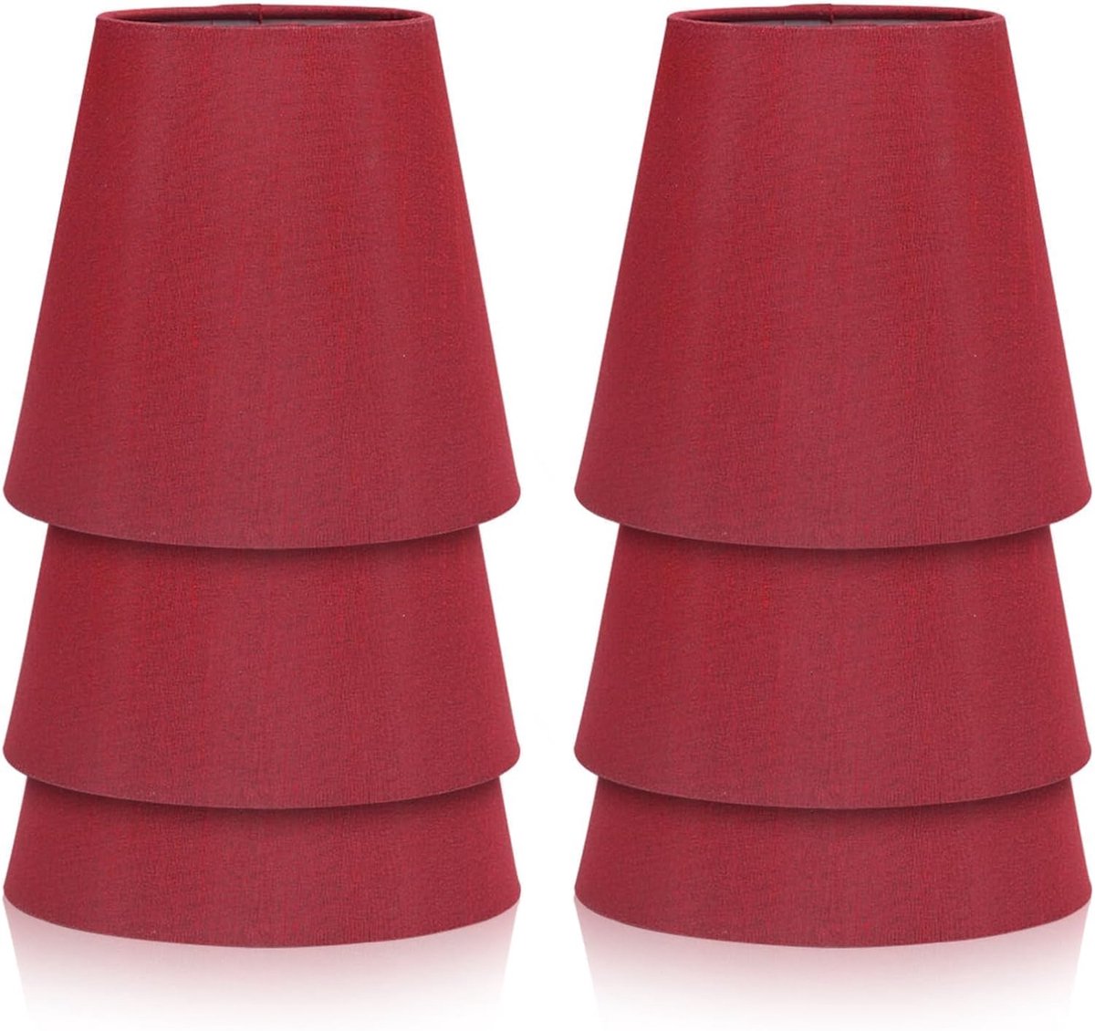 Lampenkappen, set van 6 clip op lampenkap moderne lampenkap hanglamp schaduw voor tafel vloer wandlampen(wijn rood)
