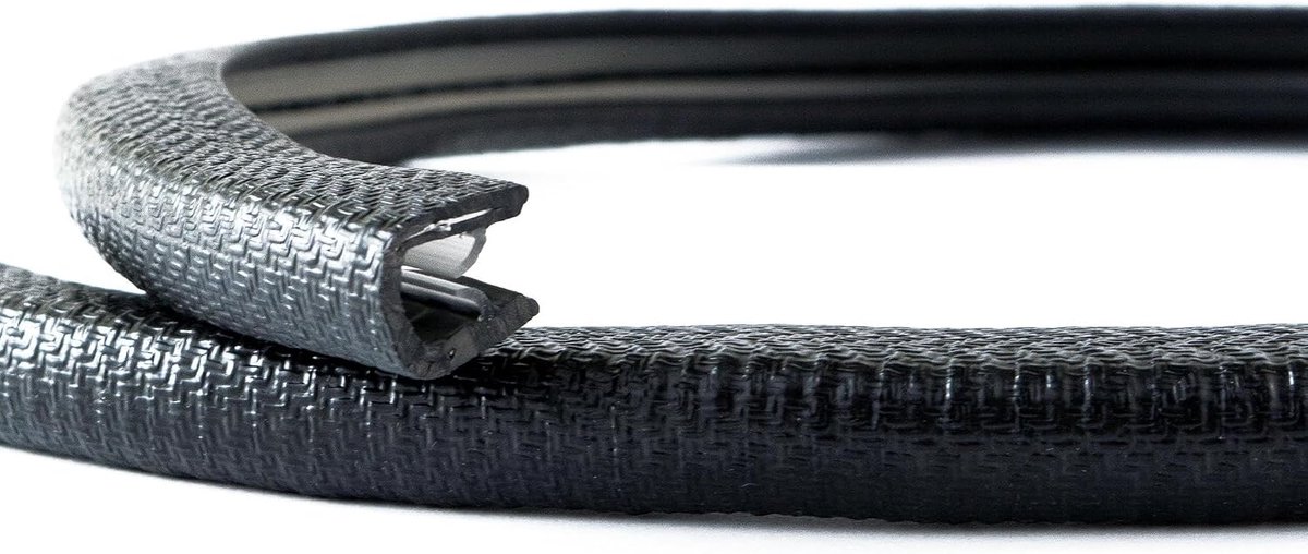 Randbescherming, 3-6 mm, zwart, zelfklemmend U-profiel zonder lijm, pvc met stalen kern, deurrandbescherming auto, beschermstrip voor plaatstaal, metaal, meubels en carrosserie