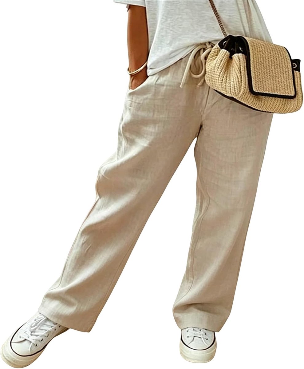 zomer linnen baggy casual lengte broek comfortabel luchtig licht met zakken