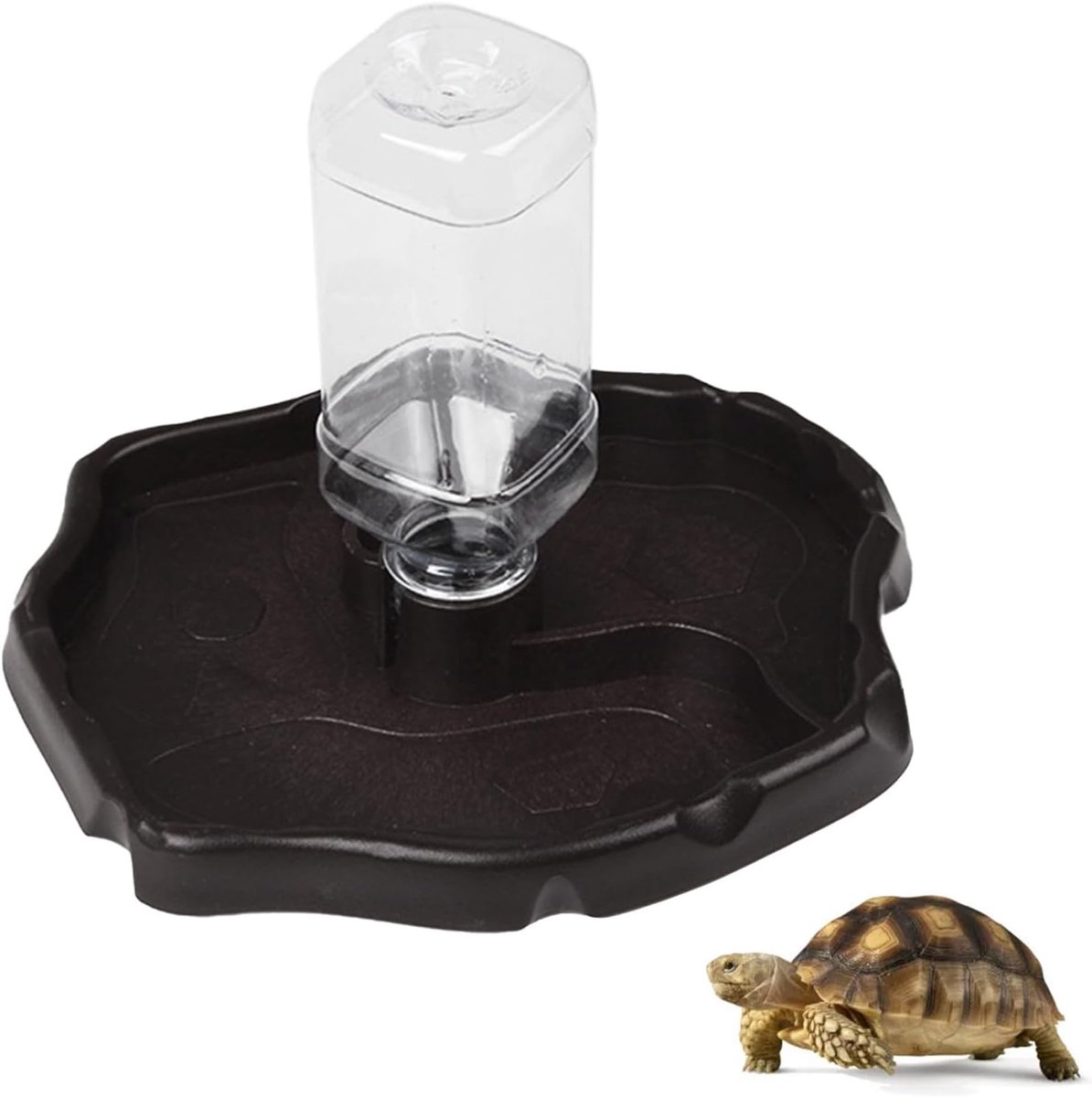 1 Stukken Schildpad Waterschaal, Reptielen Voerbak, Waterdispenser met Fles, Geschikt voor Schildpadden, Gekko's, Slangen, Kikkers en Andere Reptielen