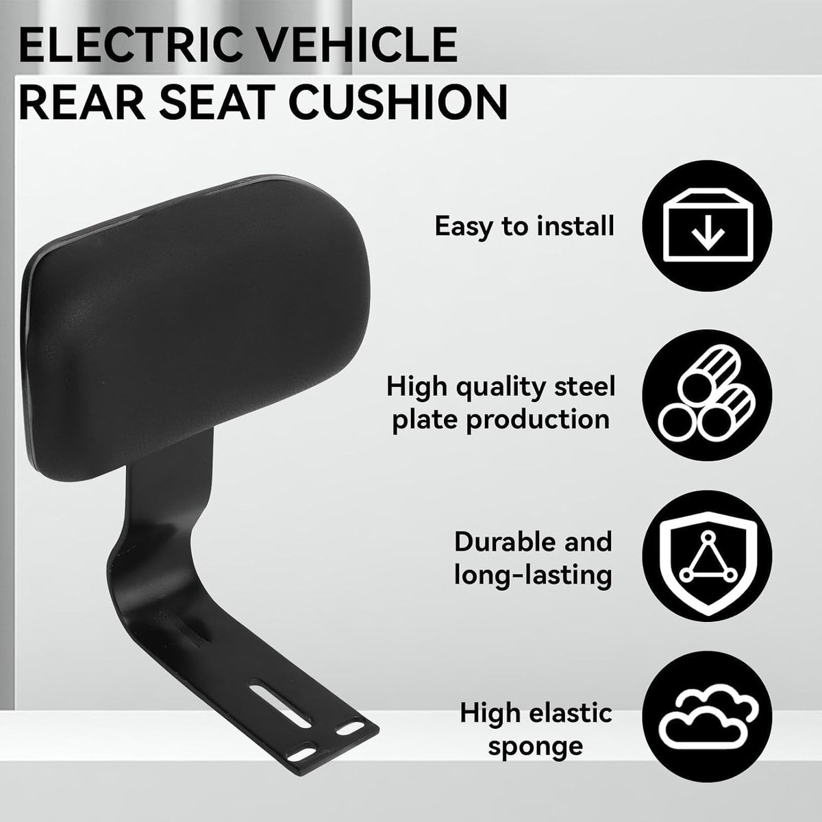 Fiets Rugleuning, Universele Motorfiets Rugleuning Fietsapparatuur Lederen Achterpassagiersrugleuning met Metalen Steun voor Elektrische Fietsen