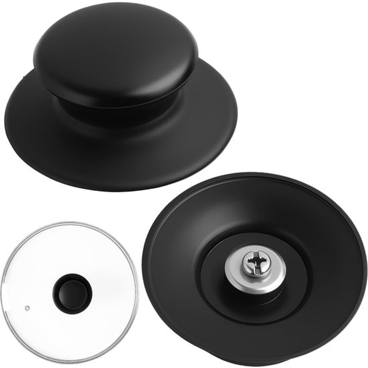 Dekselhandvat Hittebestendig - Antislip/Duurzaam - Universeel Geschikt - Set van 2 - Comfortabel Ontwerp - Hoogwaardig Bakeliet - Dekselknop