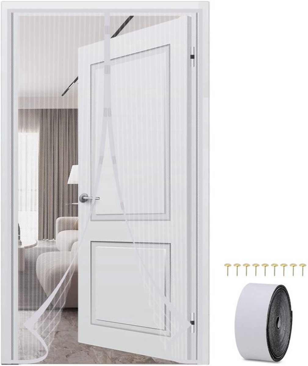 Hordeur Magnetisch 100x210 cm - Vliegenscherm - Eenvoudige Installatie - Ademend Gaas - Anti-Insecten - Betrouwbare Bescherming
