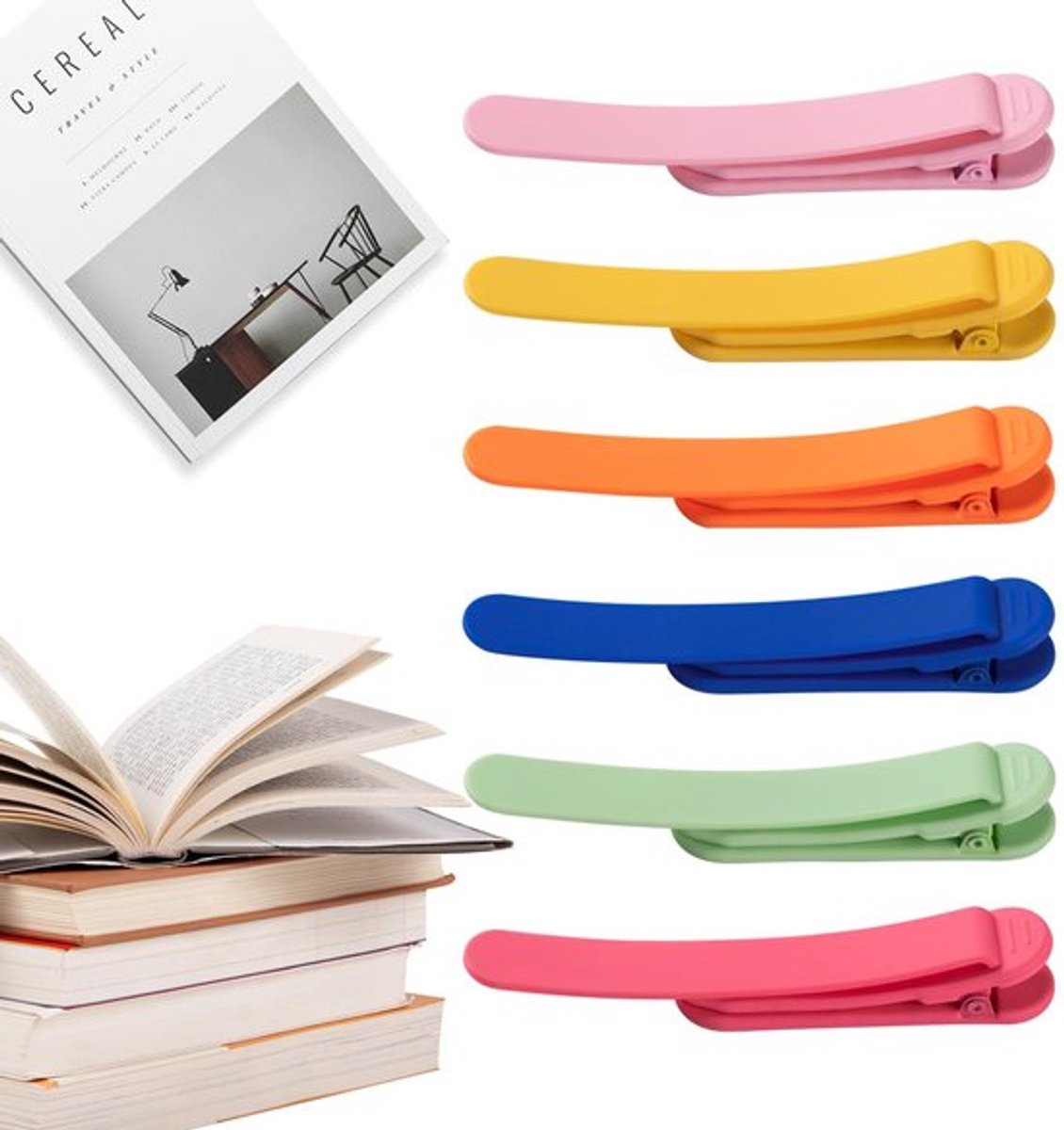 Bladwijzers 6 Stuks Automatische - Siliconen Boekenleggers - Papieren Leesaccessoires - Boekenaccessoire - Perfect voor Kinderen - Ideaal voor Leestijd