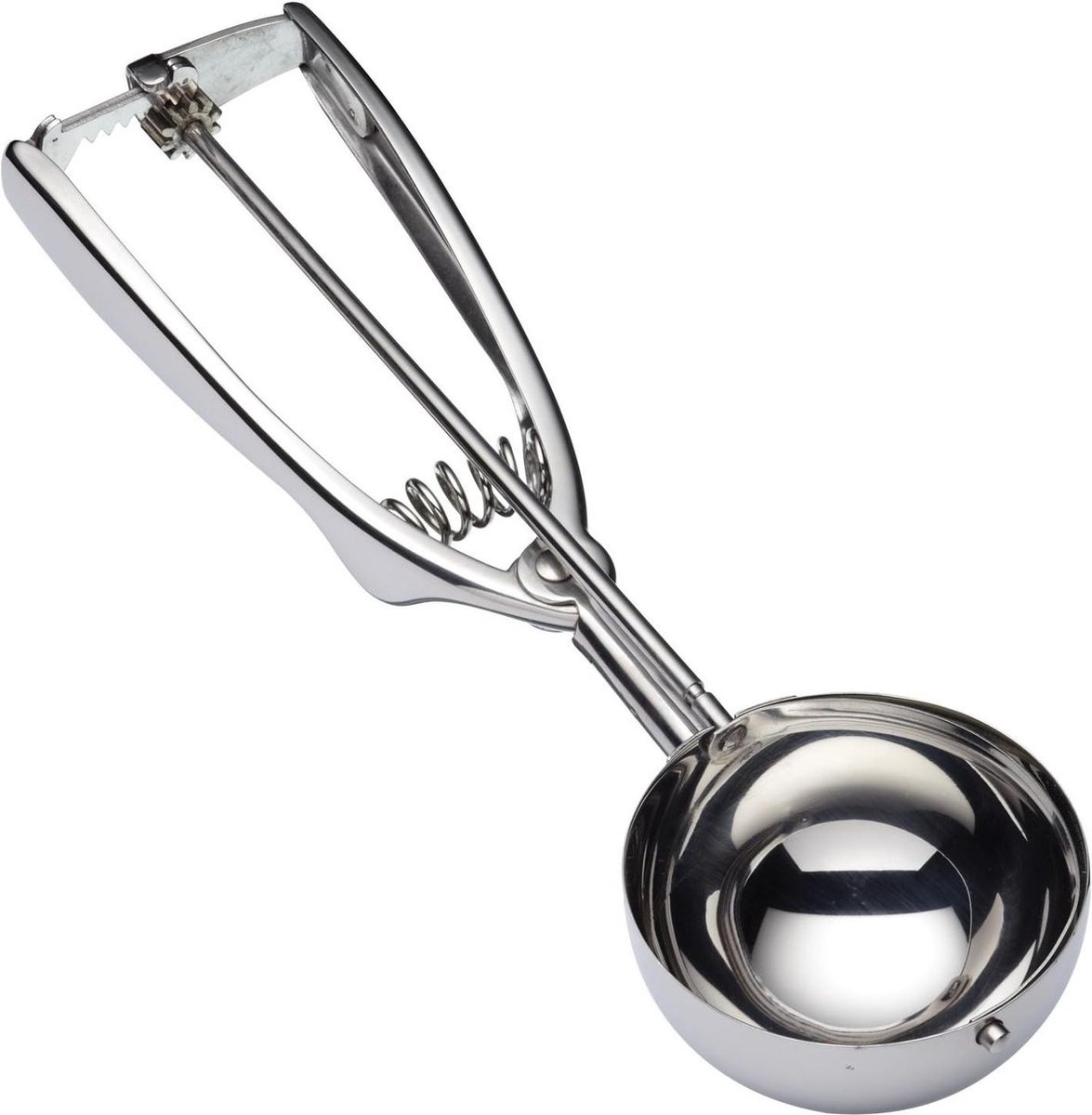 IJsschep - IJslepel - IJsboltang - Oliebollentang - Ice scoop - Opscheplepel - Bolletjes scheppen - 6 cm diameter - RVS - Jonyx