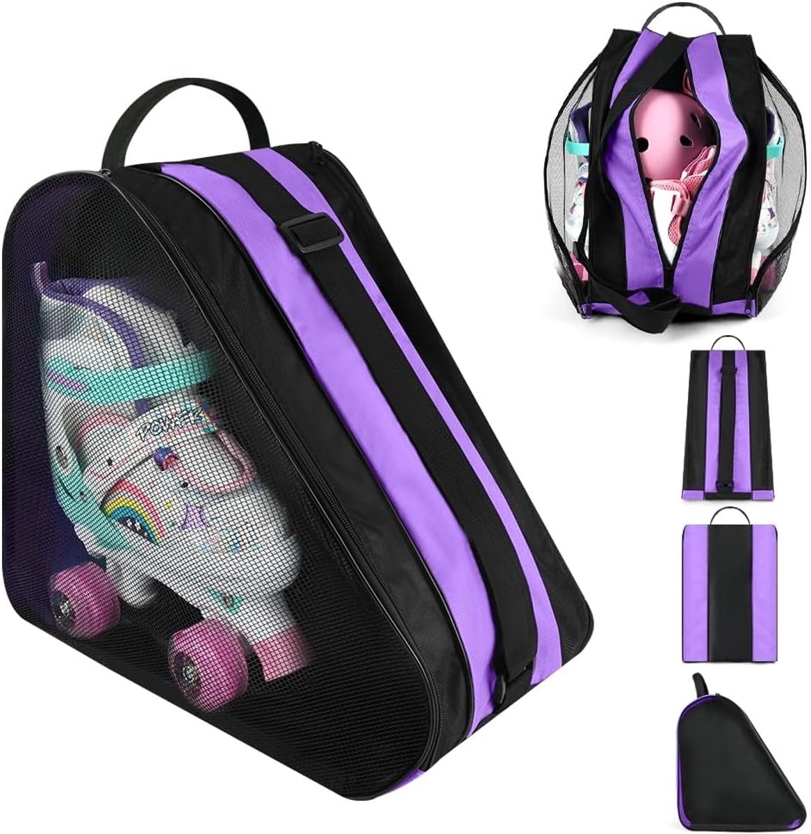 Roller skate tas met verstelbare schouderband - grote capaciteit - stevig en duurzaam - SnelShoppen