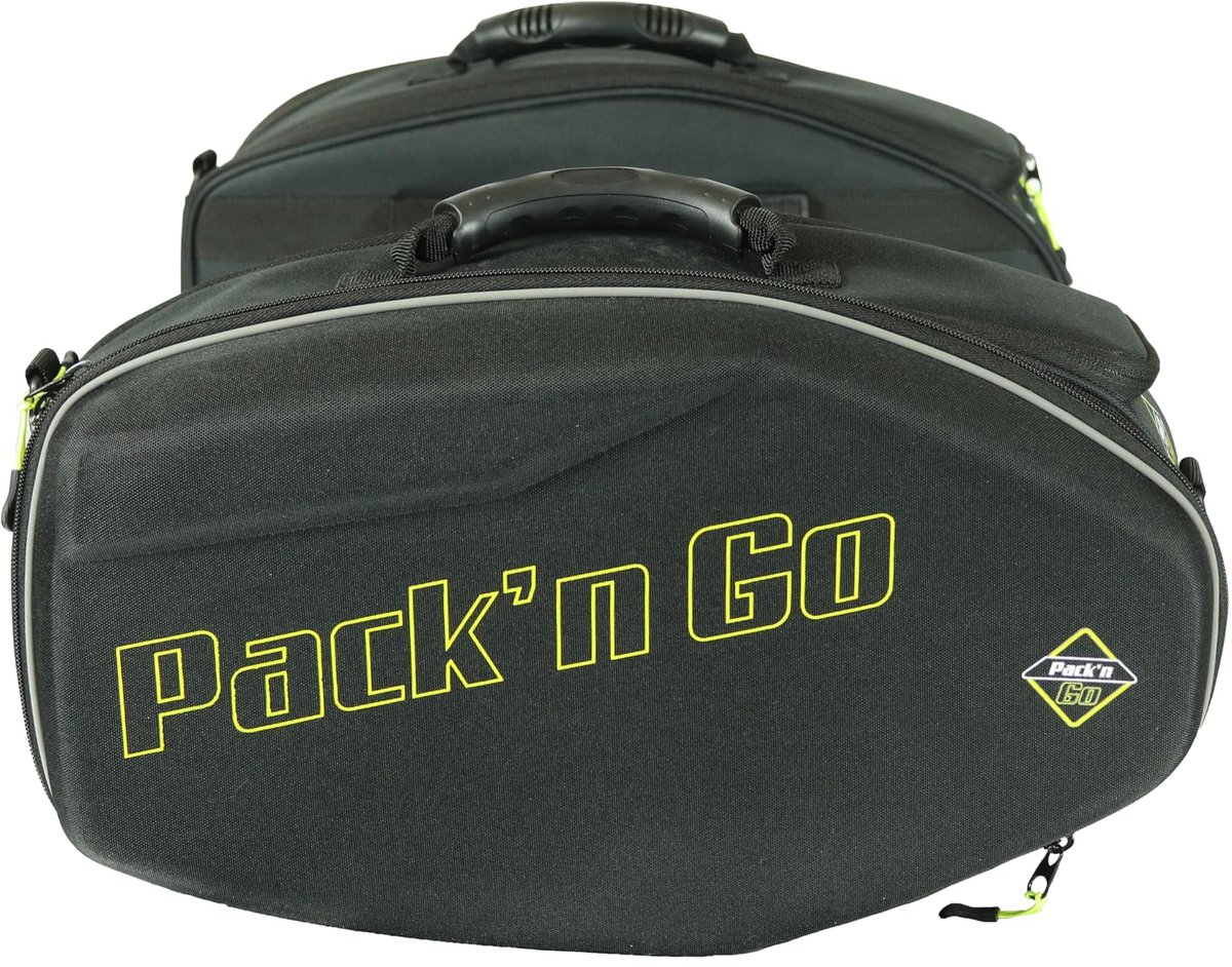 SnelShoppen - Pack'N Go Naples motorfiets waterdichte zadeltas 20 l met reflecterende elementen, ideaal voor lange ritten, camping, reizen, zwart, hoo