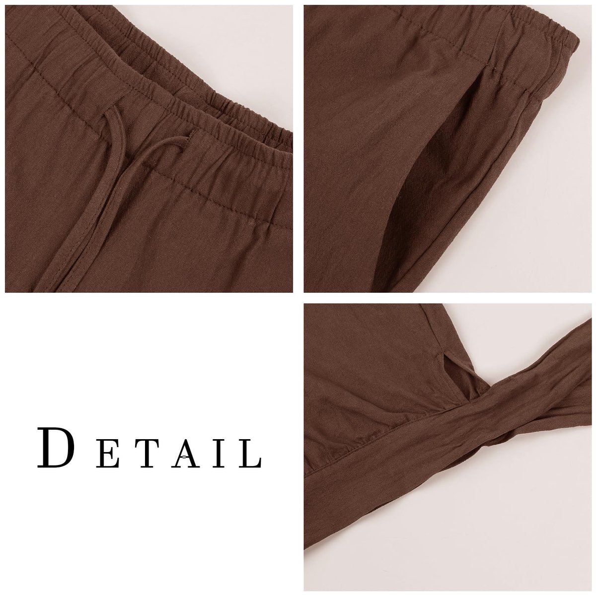 SnelShoppen - Runcati Korte Broek voor Heren, Pluderbroek met Vetersluiting, Bruine Wikinger Zomerbroek, Piraat Middeleeuws Kostuum, XXL Vrijetijdssho