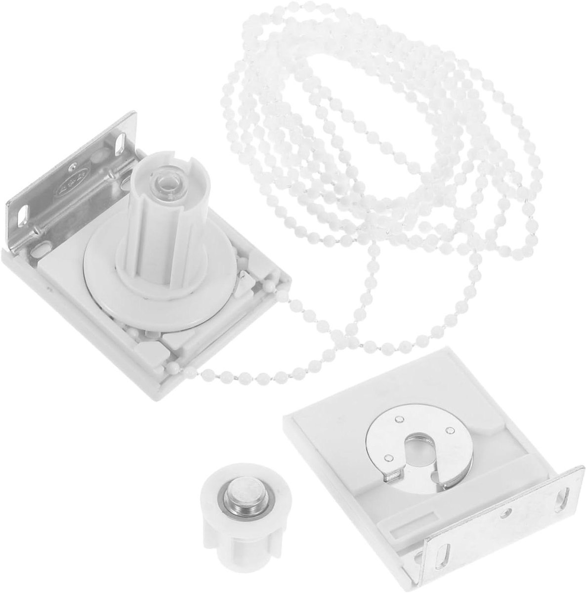 Rolgordijn Onderdelen Set - Reparatieset Gordijnrails - Gordijnen Ophangen - Stevige Aluminium Constructie - 7.8 x 6.5 cm - Wit