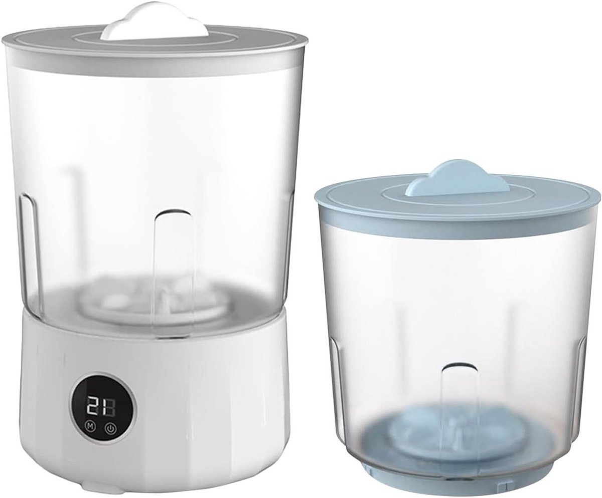 Draagbare Wasmachine Reis Wasmachine Ondergoed Hygiënisch Wassen Dubbele Kuip 18 x 18 x 18 cm Wit