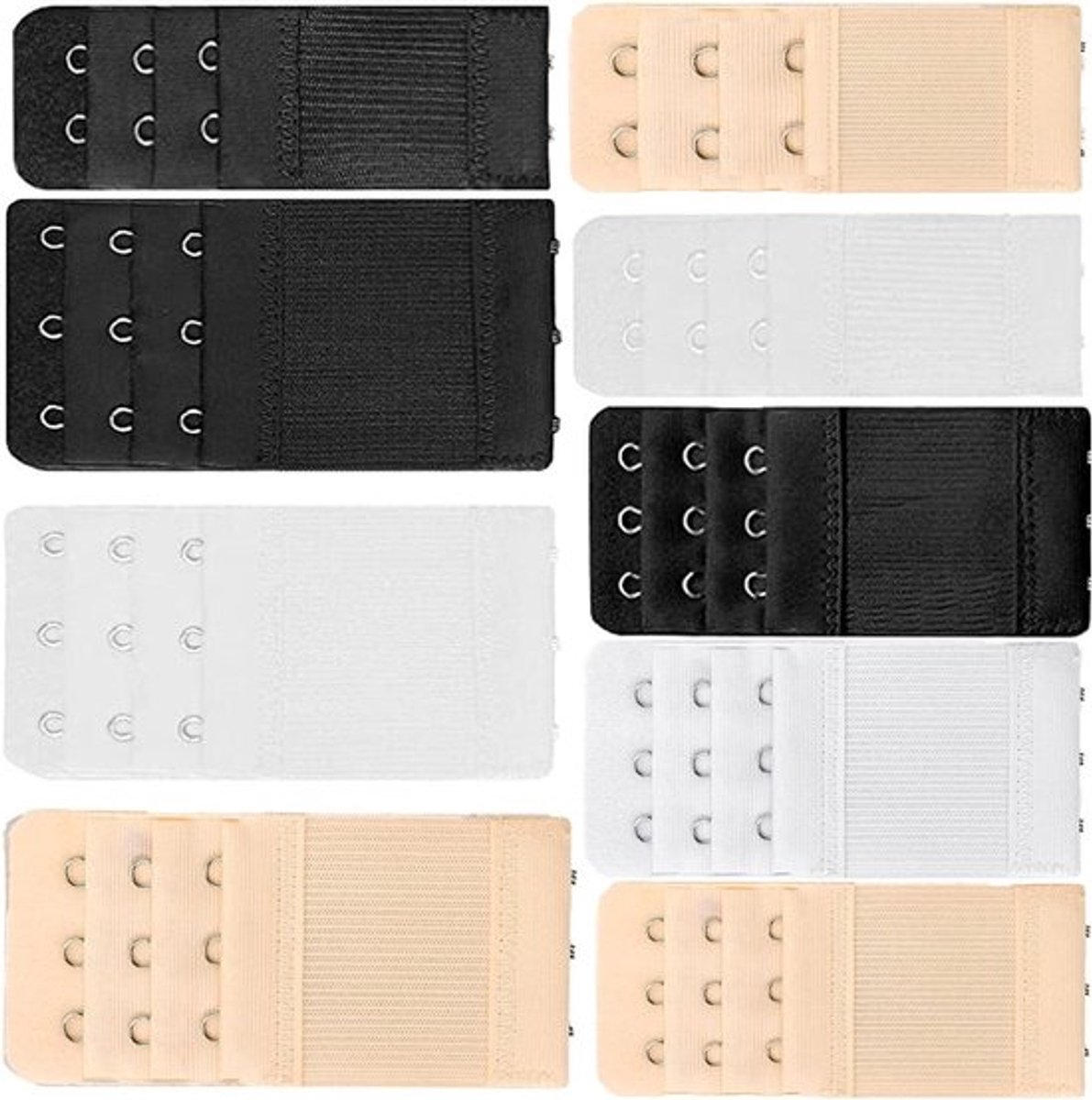 Set behaverlengers dames, 9-delige mix zwart wit beige - Comfortabel en elastisch ondergoed