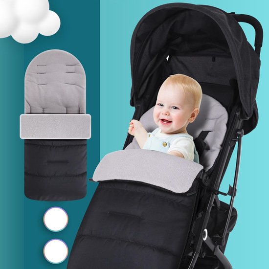 Voetenzak Kinderwagen - Slaapzak Koud Weer - Warm Houden - Verstelbaar Design - 86x45cm - Grijs — afbeelding 2