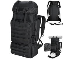 SnelShoppen - Ogetok 80L Wandelrugzak Camping Rugzak Met Schoenvak, Grote Capaciteit 80 Liter Outdoor Knapzak Voor Mannen Vrouwen, Zwart, Ideaal Voor