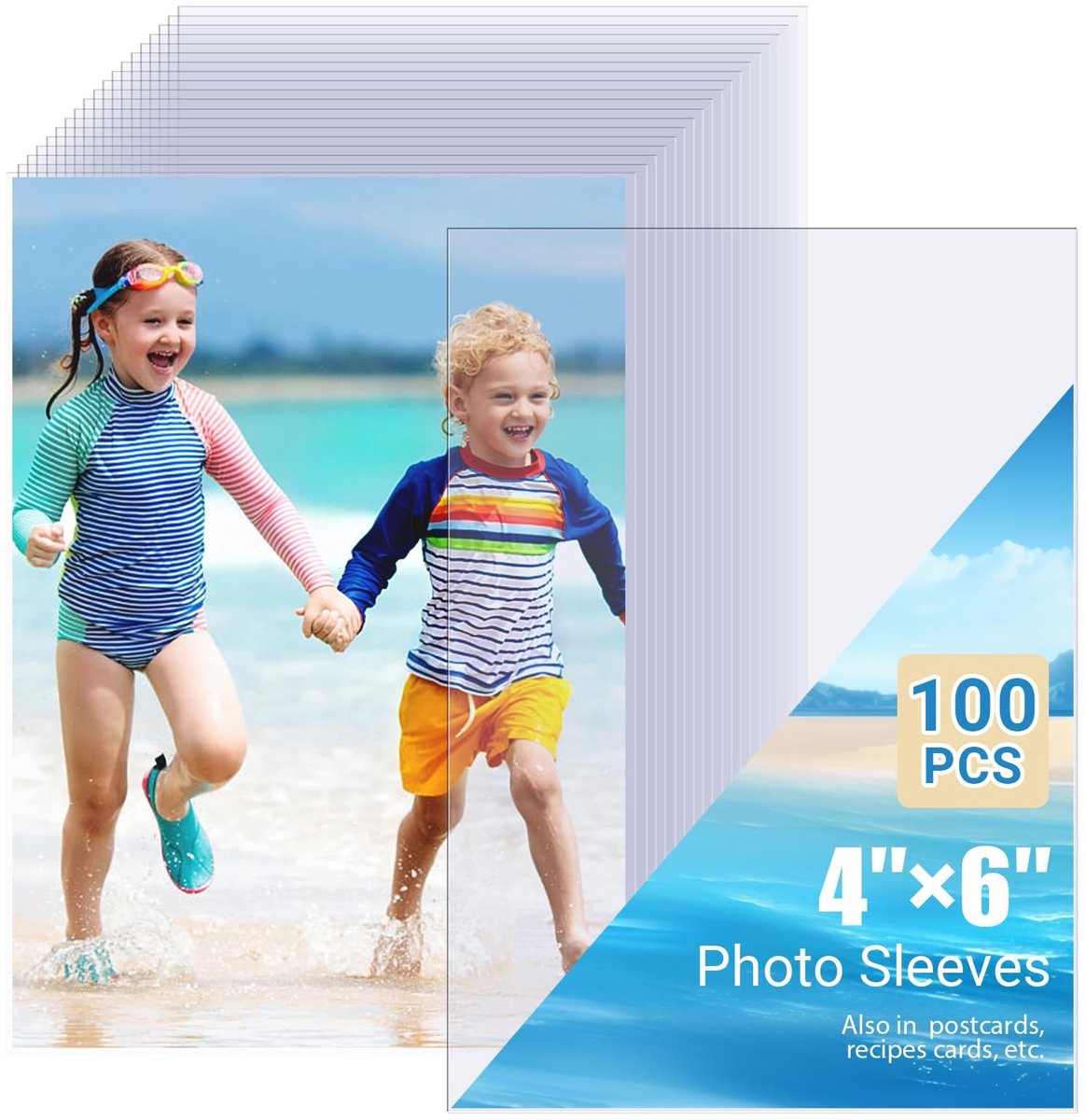 Dailygoods- Fotohoezen Pack van 100 - Doorzichtige Fotokaarthoezen 10x15 cm - Zuurvrije Plastic Velbeschermers - Waterdicht - Stofdicht - Archiefveilig - Fotobeschermers