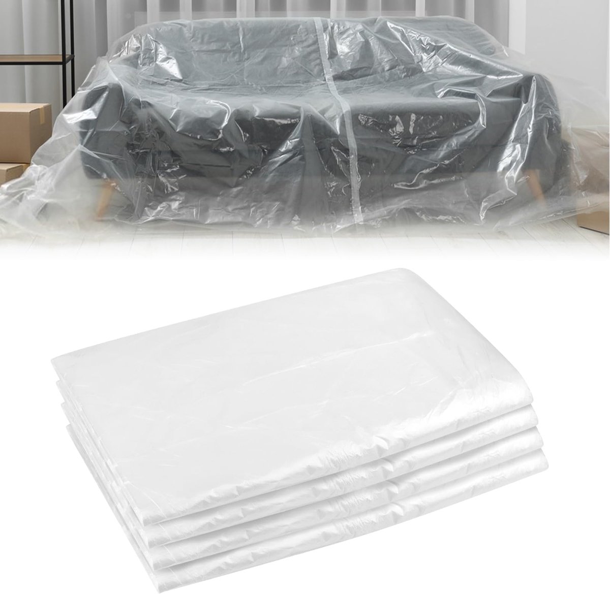 Dailygoods - 4 Verpakkingen Afdekzeilen voor Schilderen van Kunststof - Transparant