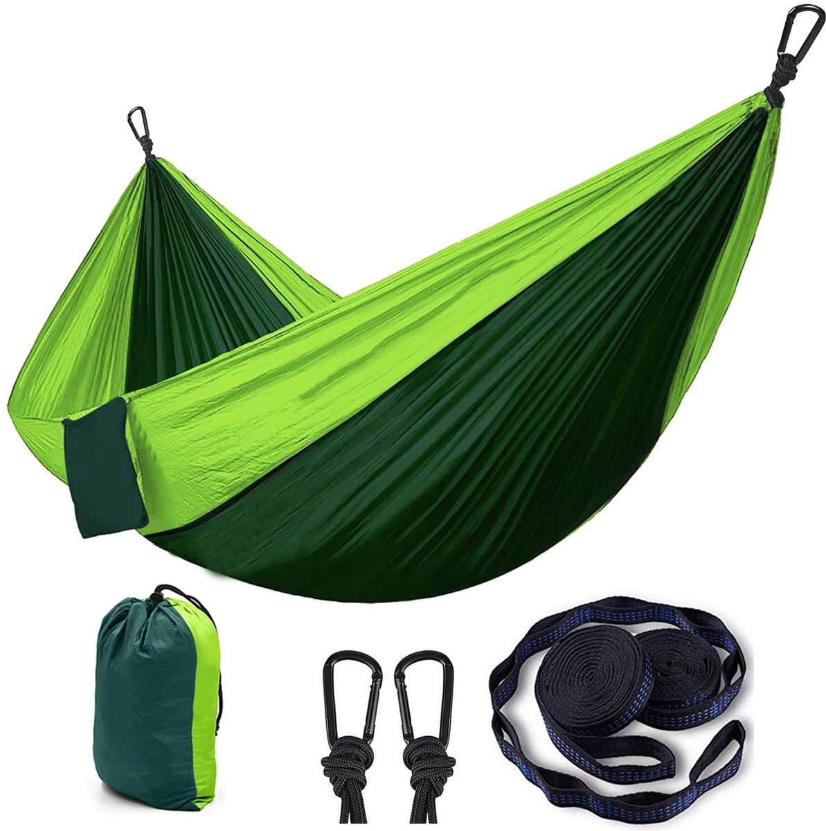 Dailygoods - Camping Hangmat voor 2 Personen - Lichtgewicht Nylon met Boomriemen