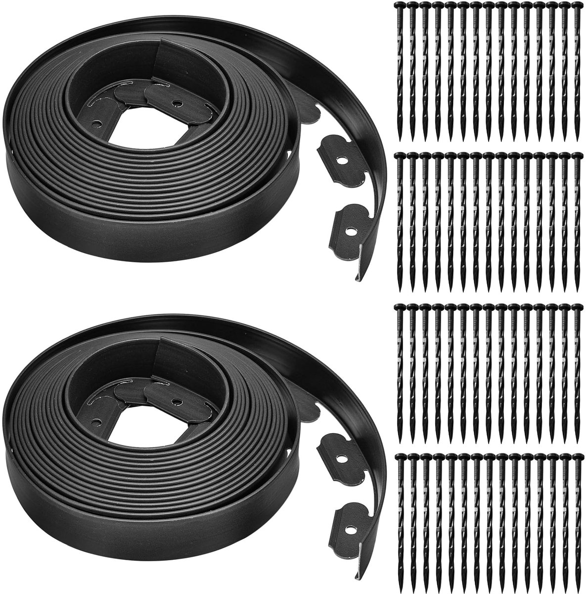 Dailygoods - Flexibele Gazonrand Borderrand Kunststof 20 m - Makkelijk te plaatsen zonder graven - Hoogte 50 mm