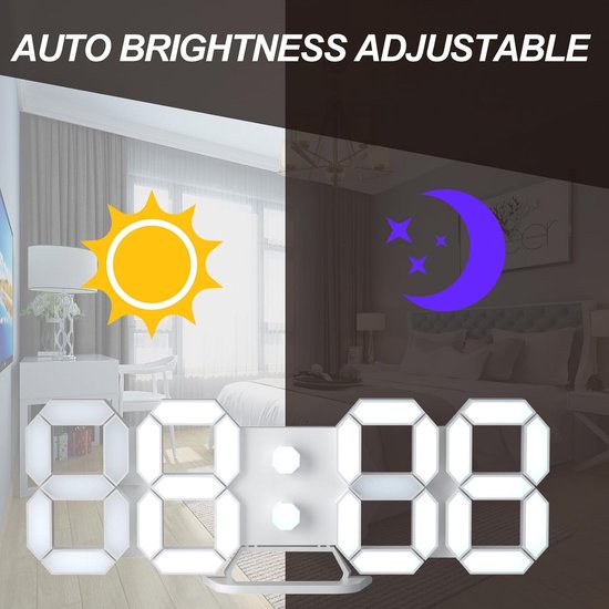 LED Wandklok - Sfeerlamp Wake-up - Ontspanning Slaapkamer - Zonsondergang Simulatie - 14 x 3.81 cm - Kleurrijk — afbeelding 5