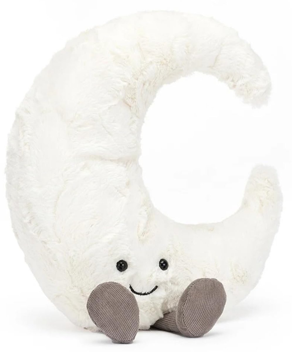 SnelShoppen - Jellycat Witte Halve Maan Pluche Decoratie - Verzamelaarsitem, Zacht en Knuffelbaar, Perfect voor Kinderen en Babykamers, Uniek Cadeau,