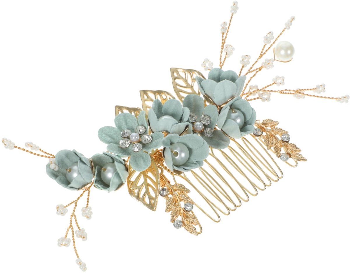 Dailygoods - Bruiloft Haarkam met Strass en Kristal - Salie Groene Haarspeldjes voor Bruiden