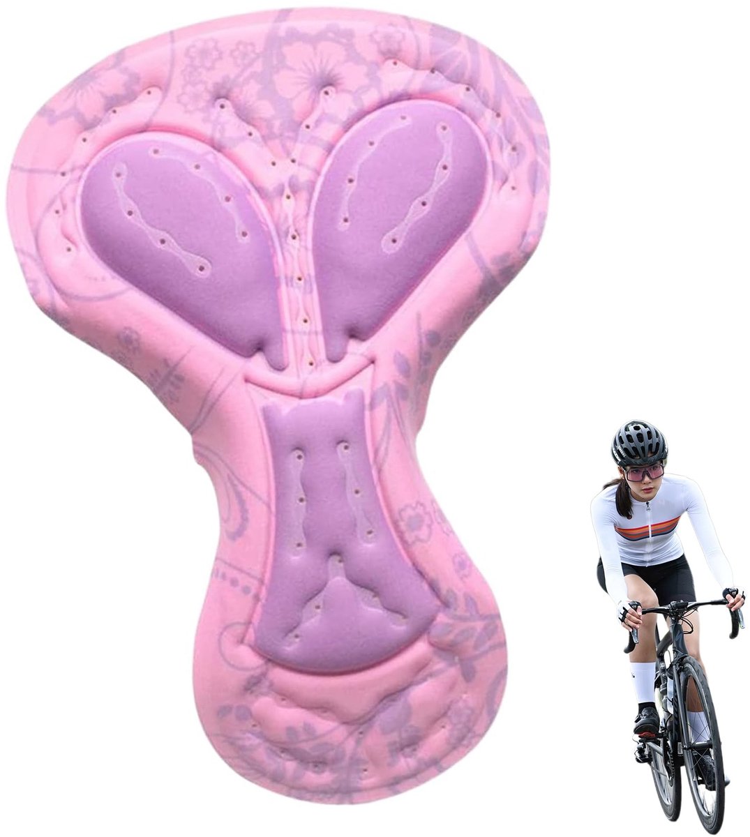 Dailygoods- Gelkussen voor Fietsers - Siliconen Spons - Ademend/Vochtabsorberend - Zacht/Comfortabel - Geschikt voor Yogabroeken - Bescherming Heupen - Zitkussen