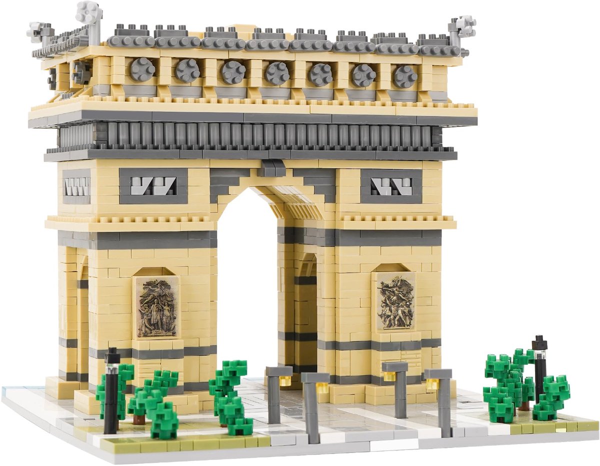 Dailygoods- Bouwset Arc de Triomphe - Mini-bouwstenen - 2020 Onderdelen - Architectuurmodel - Speelgoedcadeau - Gedetailleerd ontwerp