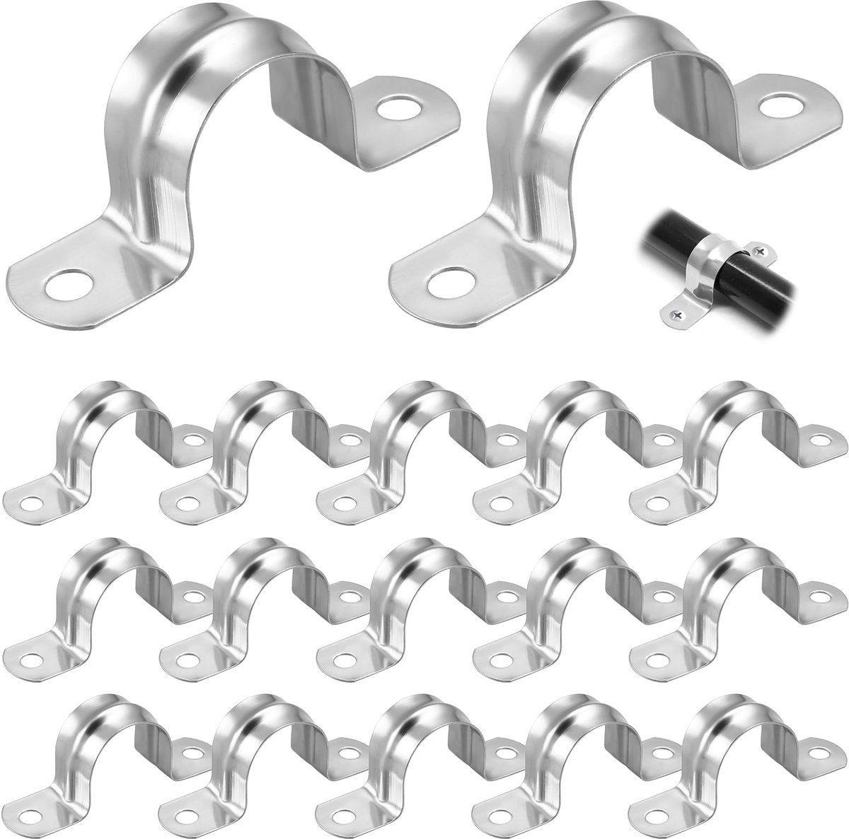 Dailygoods - Roestvrijstalen U-buisklem 20 mm - Duurzame Bevestigingsklem voor Gas- en Waterleidingen