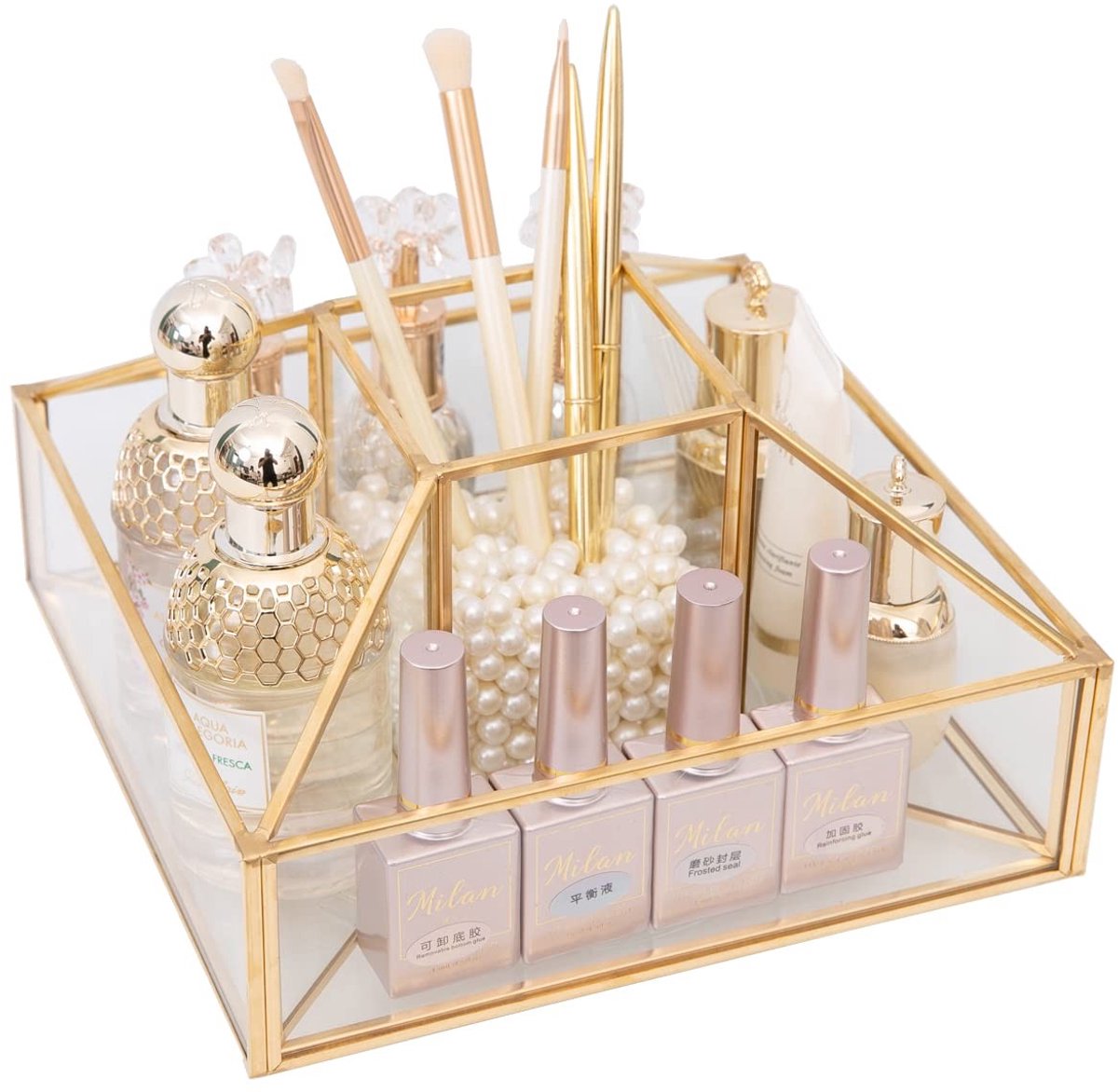 Dailygoods - 360 Graden Draaibare Make-up Borsteltjeshouder - Vintage Zwarte Cosmetica Opbergdoos