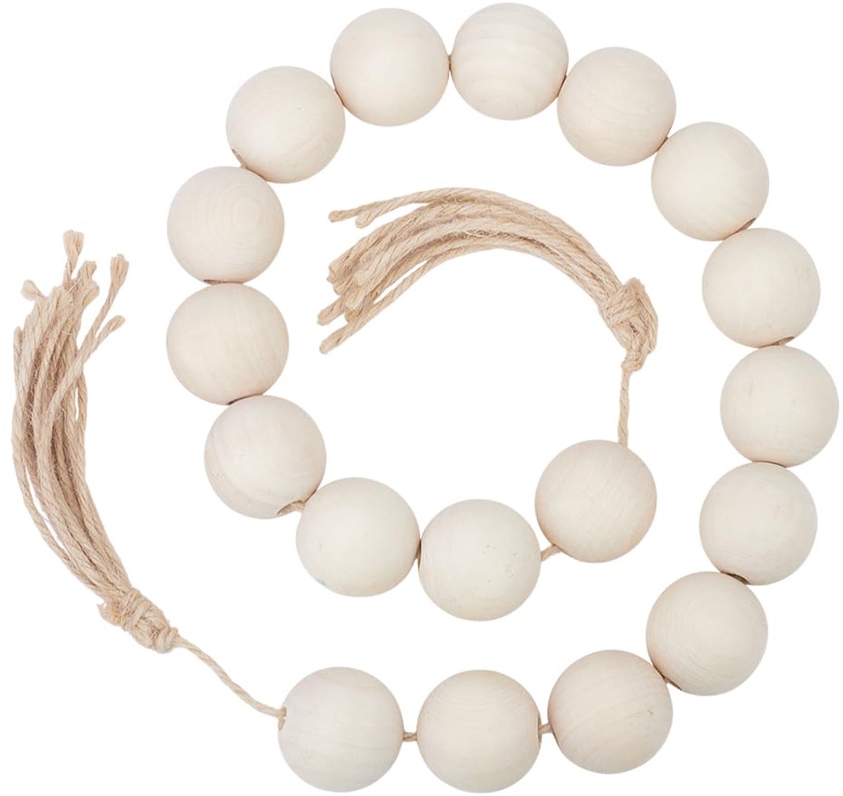 Dailygoods - Houten Kraal Garland voor Boho Decor - 3,6 FT Rustieke Slinger