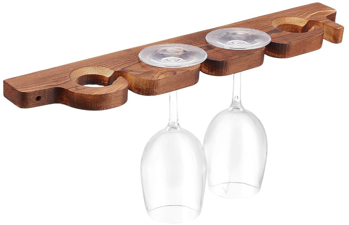 Dailygoods - 2 Stuks Houten Wijnrek voor Bekerhouders en Organizers