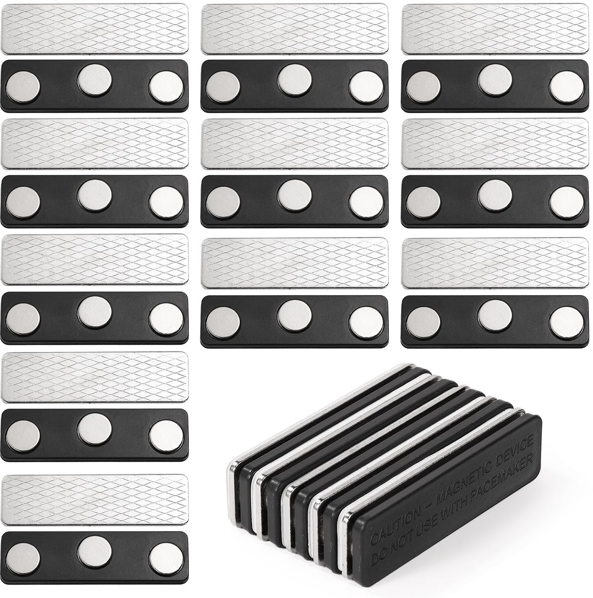 Dailygoods - 16 Paar Magnetische Gordijn Sluitingen - Voor Zwarte Gordijnen